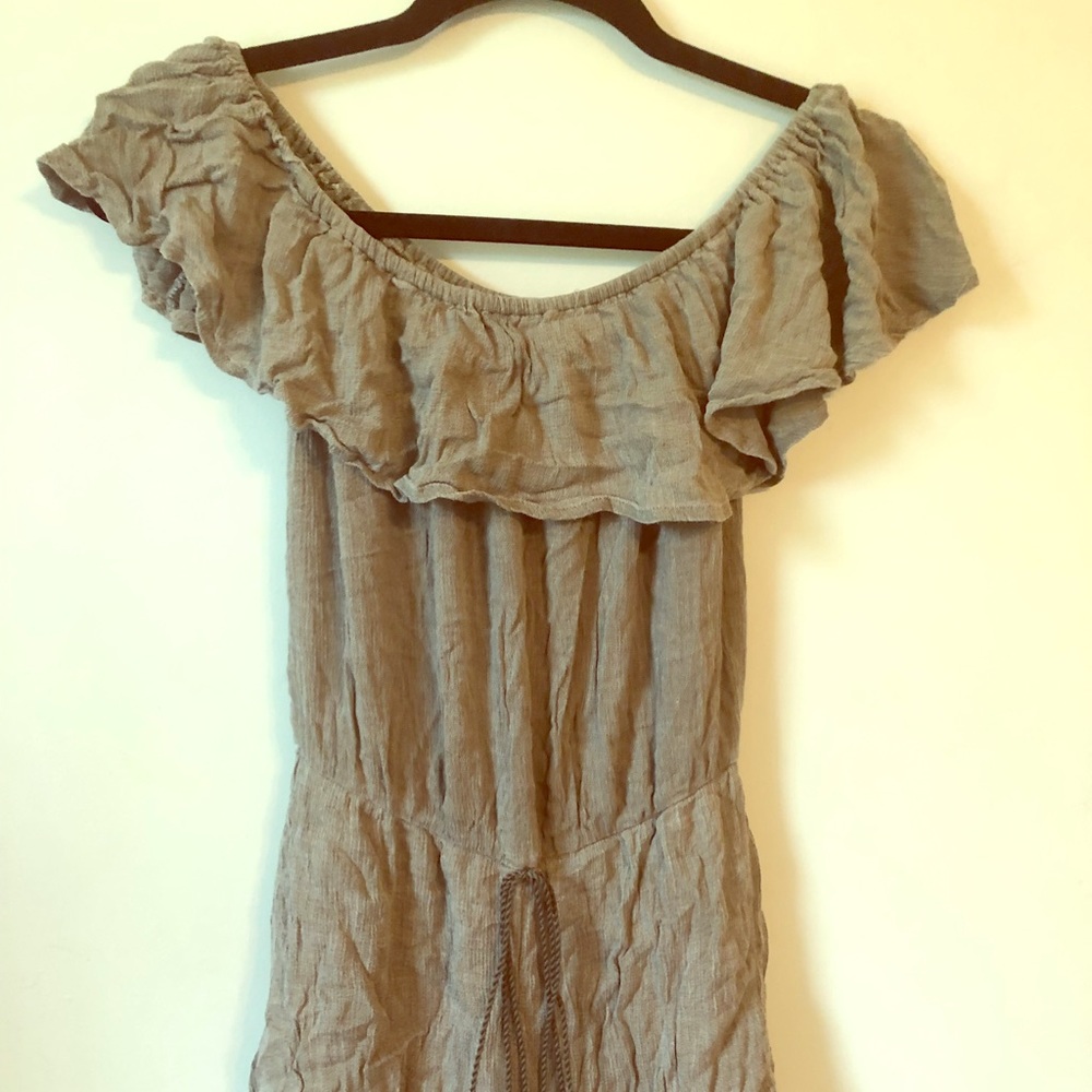 Army Green Romper. Shorts. Off the shoulder